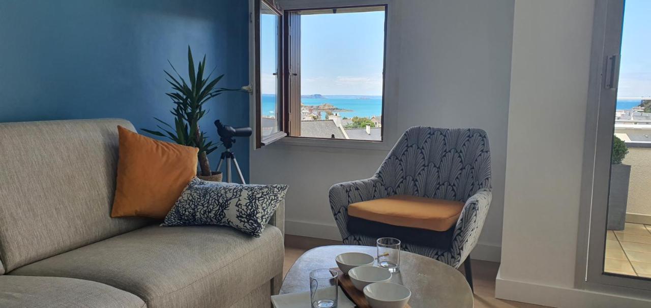 Appartement Bretagne Vue Mer Exceptionnelle Sur Les Hauts D'Erquy Au Calme ! Et Au Pied Du Gr34 Exterior foto